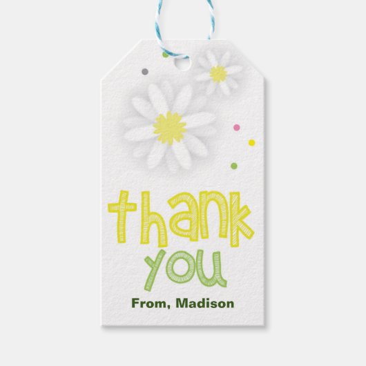 Daisy Flower Gift Label Cadeaulabel (Voorkant)