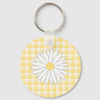 Daisy Flower in Yellow and White. Sleutelhanger