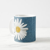 Daisy Flower Inner Vredessymbool teken Hippie Deni Koffiemok (Voorkant links)