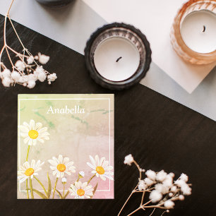 Daisy flower lijst op een  achtergrond notitieblok