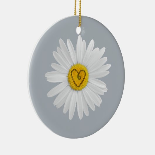 Daisy Flower Love Art past achtergrond aan Keramisch Ornament (Rechts)