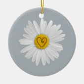 Daisy Flower Love Art past achtergrond aan Keramisch Ornament (Voorkant)