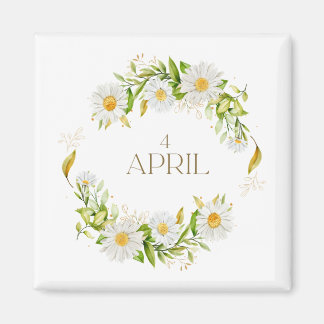 Daisy Flower Magnet voor april (1) Magneet