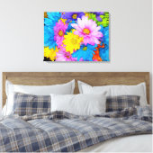 Daisy Flower Mix Canvas Afdruk (Insitu (Slaapkamer))