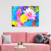 Daisy Flower Mix Canvas Afdruk (Insitu (Woonkamer))