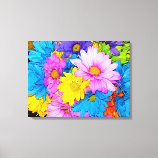 Daisy Flower Mix Canvas Afdruk (Voorkant)