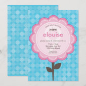 DAISY FLOWER moderne verjaardag aqua Kaart (Voorkant / Achterkant)