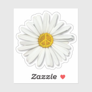 Daisy Flower of Inner Peace Symbol Sign - Hippie Sticker
