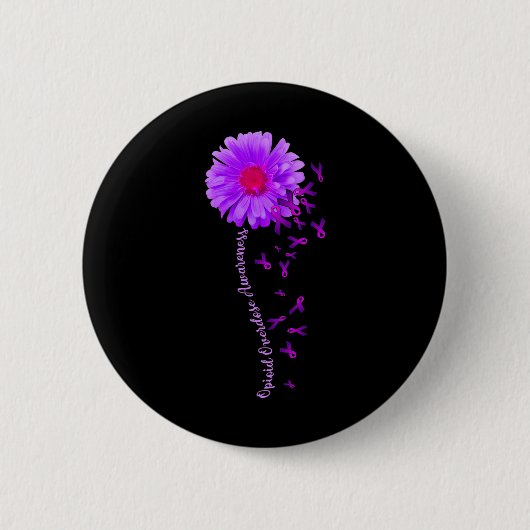 Daisy Flower Opioïde Overdosis Awareness Cadeaus 1 Ronde Button 5,7 Cm (Voorkant)