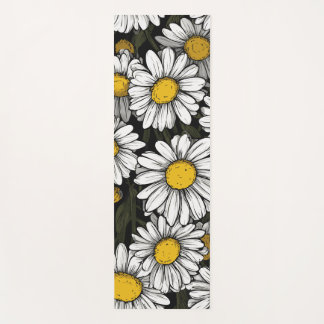 Daisy Flower Pattern Botanical Illustration Yogamat