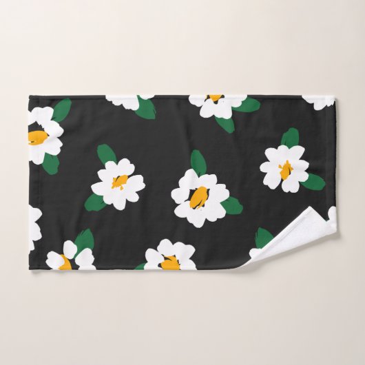 Daisy Flower Pattern Green Yellow Bold Bath Towel Bad Handdoek (Handdoek)