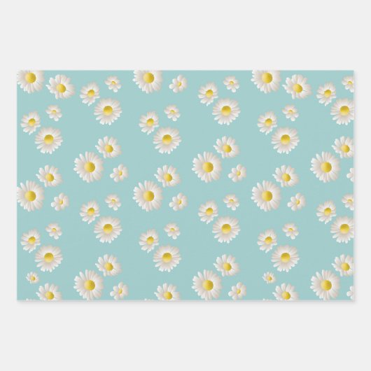 Daisy Flower Pattern Inpakpapier Vel (Voorkant 2)