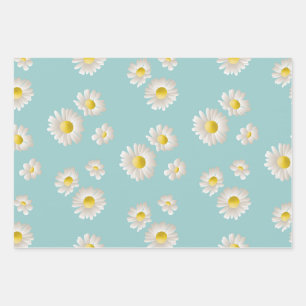 Daisy Flower Pattern Inpakpapier Vel