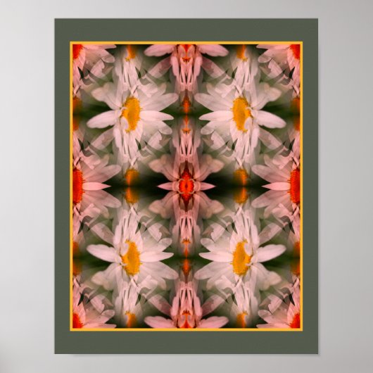 Daisy Flower Petals Vermenigvuldigd Abstract Poster (Voorkant)