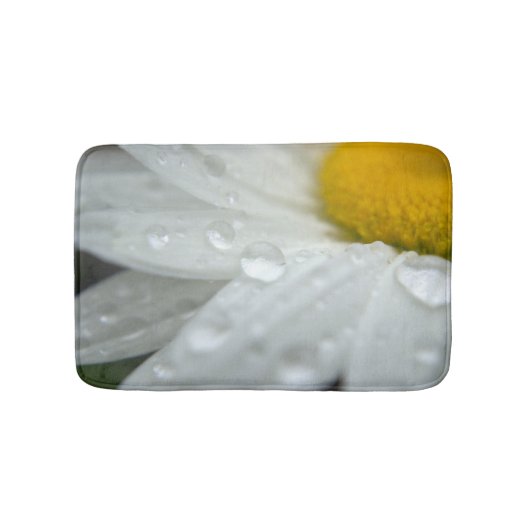 Daisy Flower Raindrops Badmat Tapijt (Voorkant)