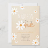 Daisy Flower Retro Anniversaire Fête Invitation (Devant)