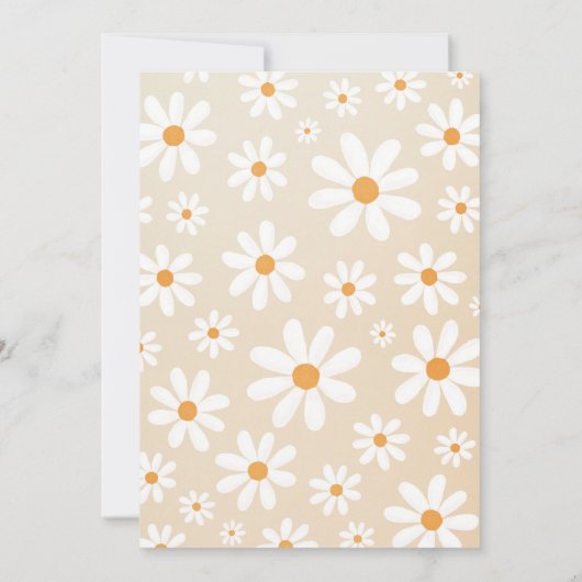 Daisy Flower Retro Anniversaire Fête Invitation (Dos)