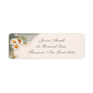 Daisy Flower Return-adreslabels Etiket