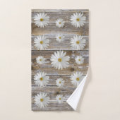Daisy Flower Rustic Barn Board Ensemble de serviet (Serviette à main)