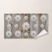 Daisy Flower Rustic Barn Board Ensemble de serviet (Serviette à main)