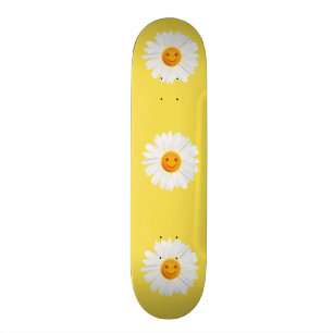 Daisy Flower Smiley Face Skateboard
