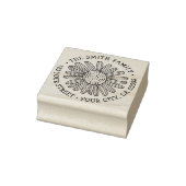 Daisy flower whimsical font return address 	rubberstempel (Stempel)
