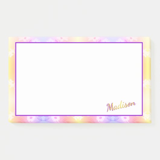 Daisy Flowered Pattern Post-it® Notes (Voorkant)