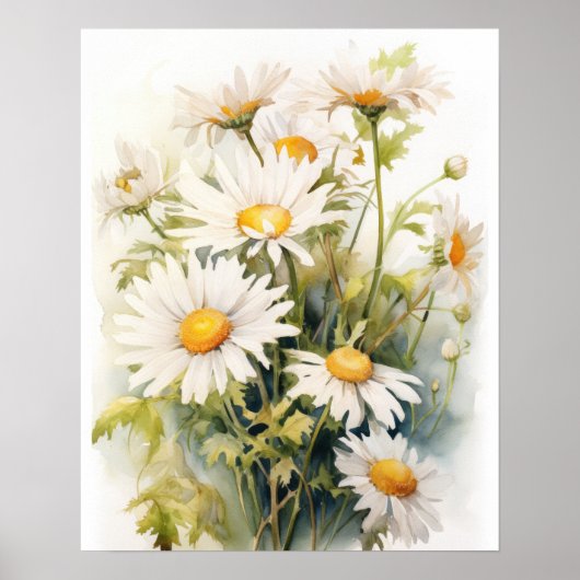 Daisy Flowers Art Print Poster (Voorkant)
