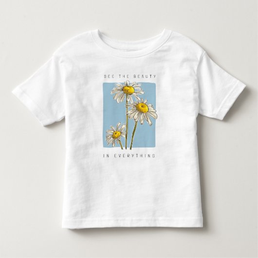 Daisy Flowers Beauty Slogan Kinder Shirts (Voorkant)