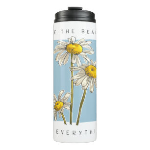 Daisy Flowers Beauty Slogan Thermosbeker