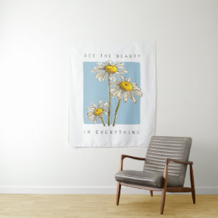 Daisy Flowers Beauty Slogan Wandkleed