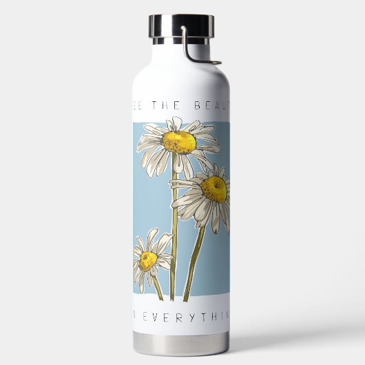 Daisy Flowers Beauty Slogan Waterfles (Links)