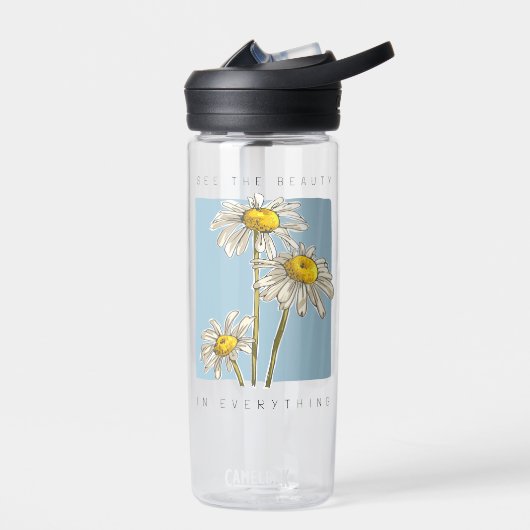 Daisy Flowers Beauty Slogan Waterfles (Links)