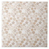 Daisy Flowers Beige Floral Aesthetic Ditsy Tan Tegeltje (Voorkant)