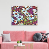 DAISY FLOWERS CANVAS AFDRUK (Insitu (Woonkamer))
