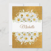 Daisy Flowers Charra Girl First Heilige Communie Kaart (Achterkant)