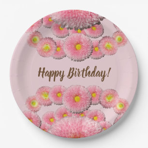 Daisy Flowers Custom Papier Borden 9 in Papieren Bordje
