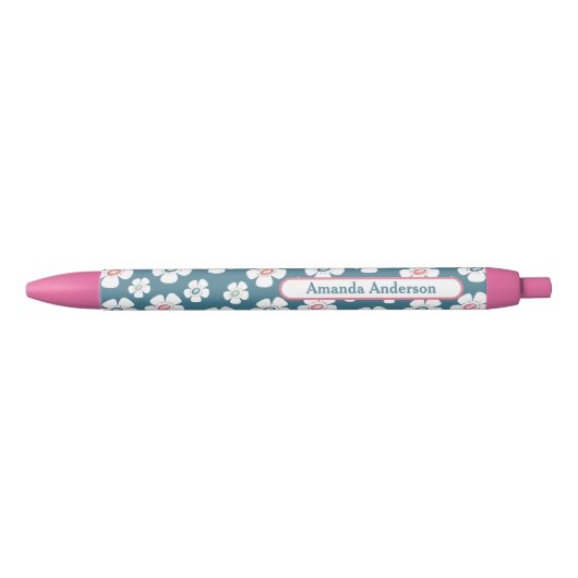  Daisy Flowers Custom Zwarte Inkt Pen (Voorkant)