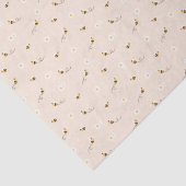 Daisy Flowers en Honey Bees Gift Wrapping Tissuepapier (Detail)