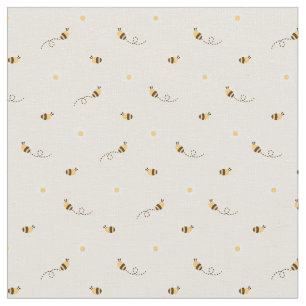 Daisy Flowers en Honey Bees Stof