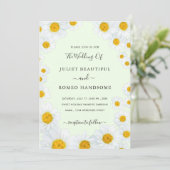 Daisy Flowers Framed Wedding Invitation (Staand voorkant)