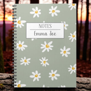 Daisy Flowers Gepersonaliseerd met Naam Notitieboek