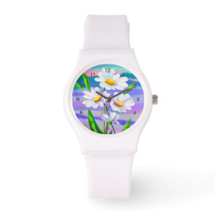 Daisy Flowers Horloge Daisies