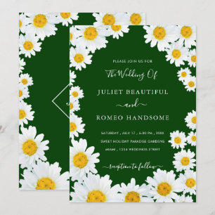 Daisy Flowers ingelijst bruiloft uitnodiging Daisi