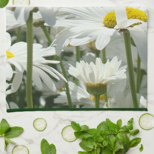 Daisy Flowers Kitchen Hand Towels Daisies Theedoek (Gevouwen)