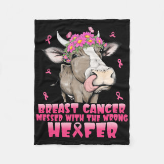 Daisy Flowers Koe Breast Cancer die met WR wordt o Fleece Deken