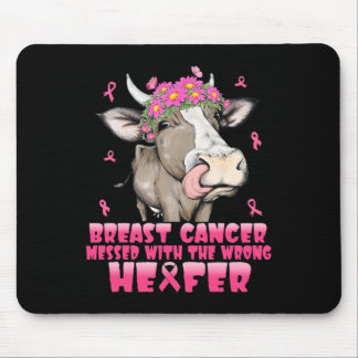 Daisy Flowers Koe Breast Cancer die met WR wordt o Muismat