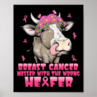 Daisy Flowers Koe Breast Cancer die met WR wordt o Poster