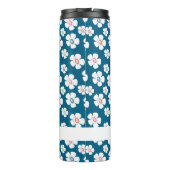 Daisy Flowers Ocean Blue Brown Aardappel Custom Thermosbeker (Achterkant)