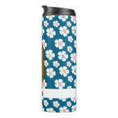 Daisy Flowers Ocean Blue Brown Aardappel Custom Thermosbeker (Geroteerd rechts)